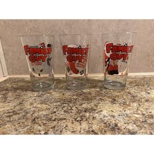Family Guy Christmas Drinking glasses, 3 Count